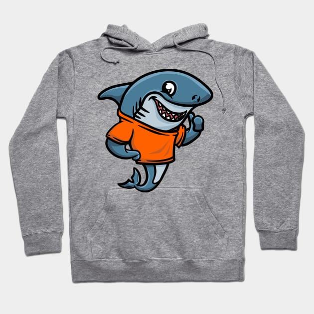 Cartoon shark hoodie sale
